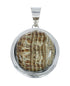 Sterling Silver Navajo Picture Rock Bead Necklace Pendant Set JX131110